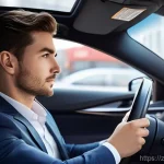 타타 넥슨 EV의 자율주행 기술 - **Prompt 1: Relaxed Urban Commute with Adaptive Cruise Control**
    "A clean, realistic image of a ...