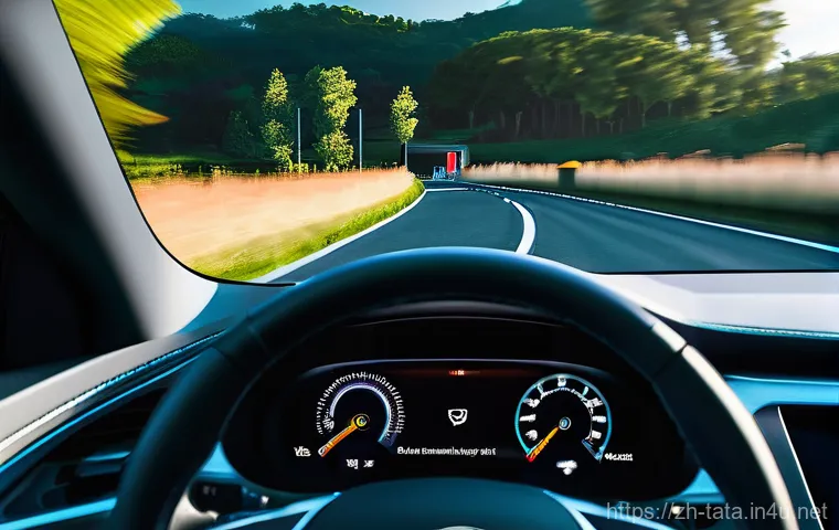 타타 넥슨 EV의 자율주행 기술 - **Prompt 1: Relaxed Urban Commute with Adaptive Cruise Control**
    "A clean, realistic image of a ...