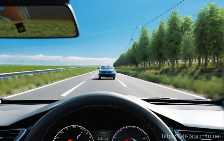 타타 넥슨 EV의 자율주행 기술 - **Prompt 2: Enhanced Highway Safety with Forward Collision Warning**
    "A dynamic, realistic scene...